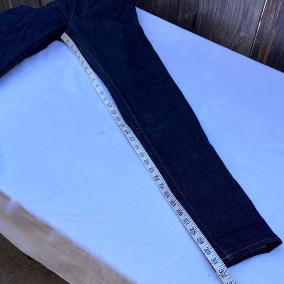 VICTORIA BECKHAM High Rise Skinny Leg Raw Denim Jeans Dark wash Womens Size 25 - Picture 6 of 16